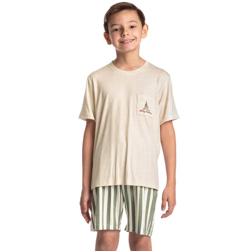 Pijama Infantil Masculino Curto Holiday Verde/10