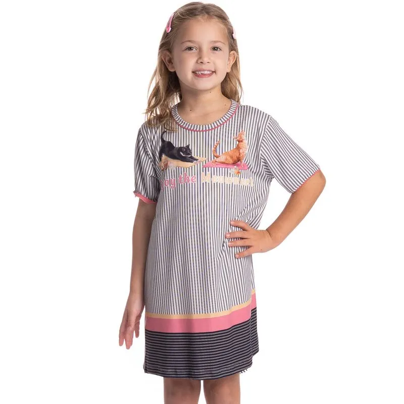 Camisão Infantil Cats Yoga Branco/02