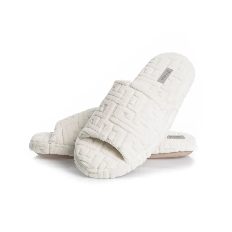 Chinelo Masculino Jacquard Branco/44