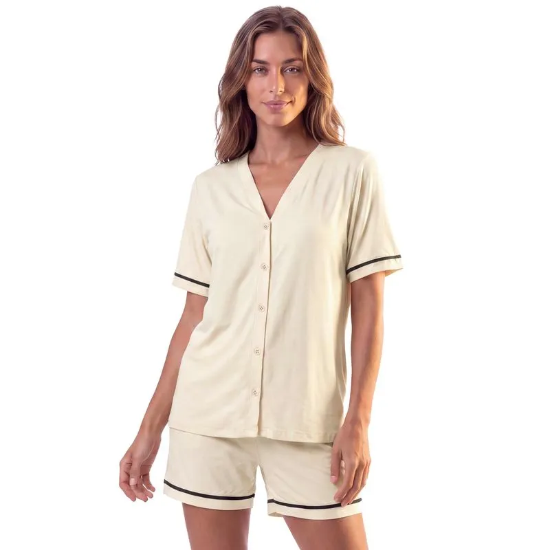Pijama Americano Feminino Curto Mellow Branco/M
