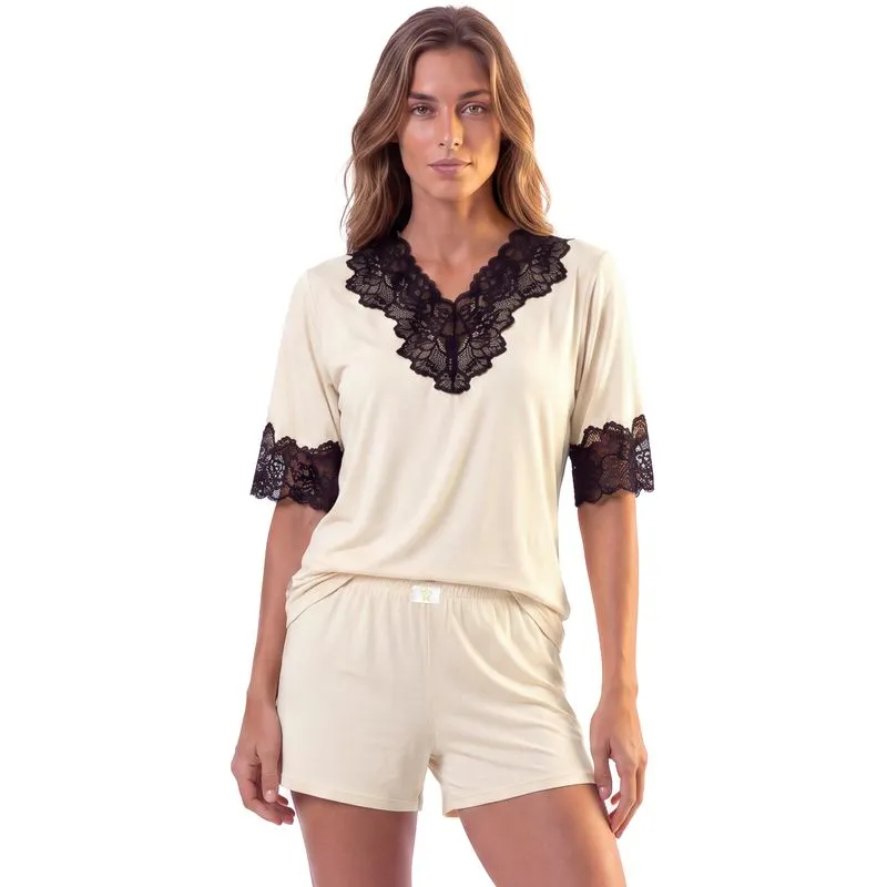 Pijama Feminino Curto Mellow Branco/G