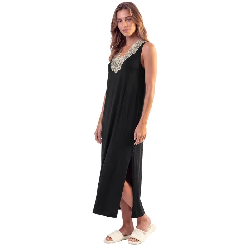 Camisão Feminino Regata Longo Mellow Preto/G