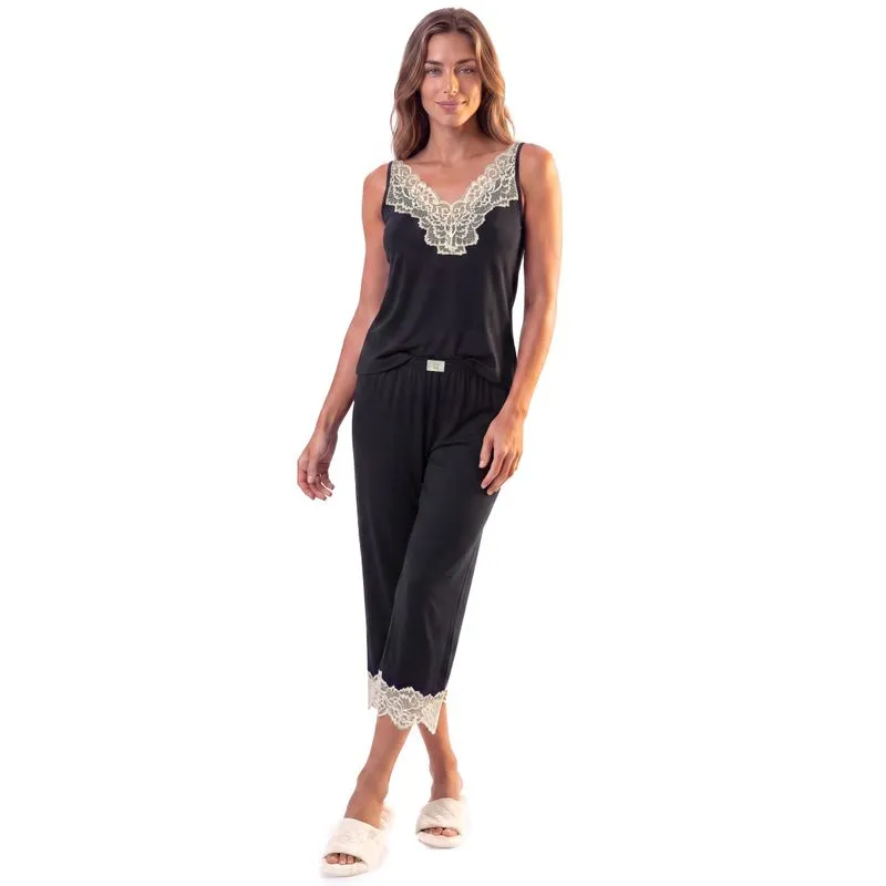 Pijama Feminino Capri Mellow Preto/M