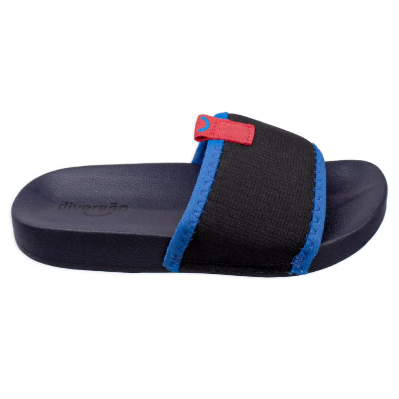 Chinelo Diversão Slide Casual Boy Menino 25/26 / Preto