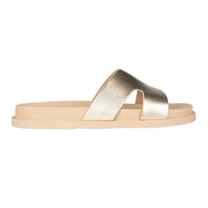 Sandália Via Uno Papete Tira H 34 / Dourado
