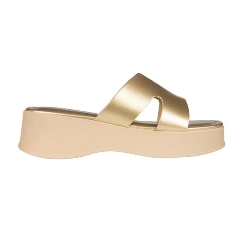 Sandália Via Uno Flatform H 38 / Dourado