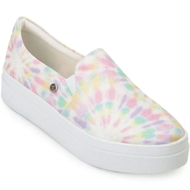 Tenis Casual Plataforma Branco Tingido Via Uno 488003twavv
