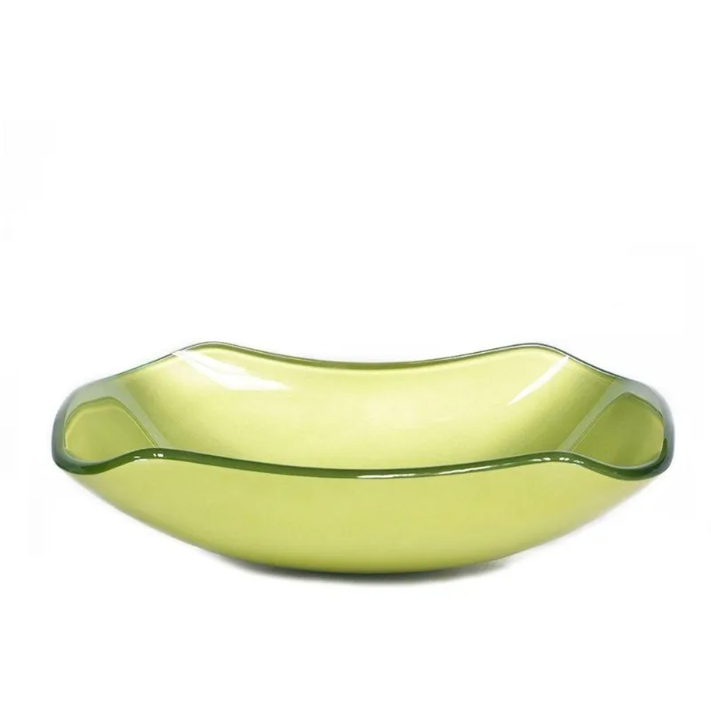 Cuba De Vidro Retangular Abaulada 45cm Verde Oliva