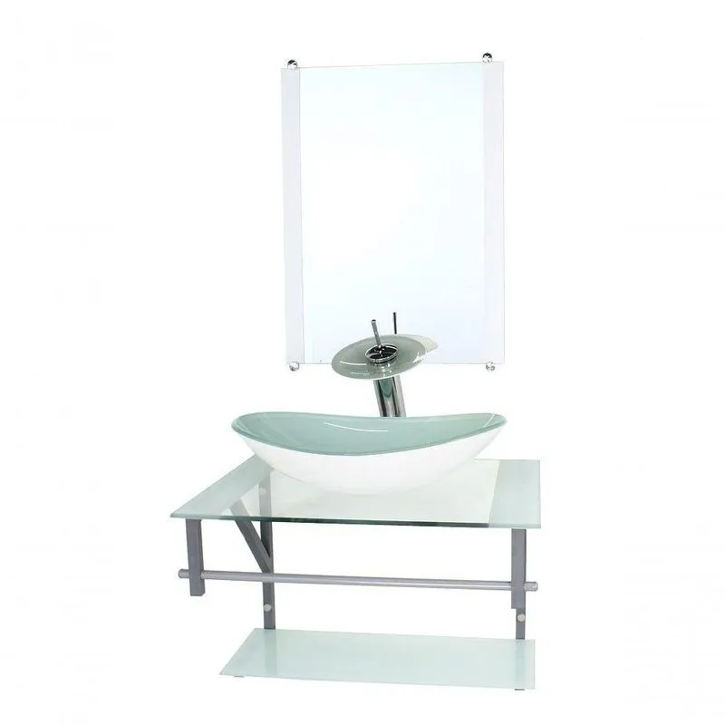 Gabinete Banheiro 60cm Cuba Oval Branco Com Torneira