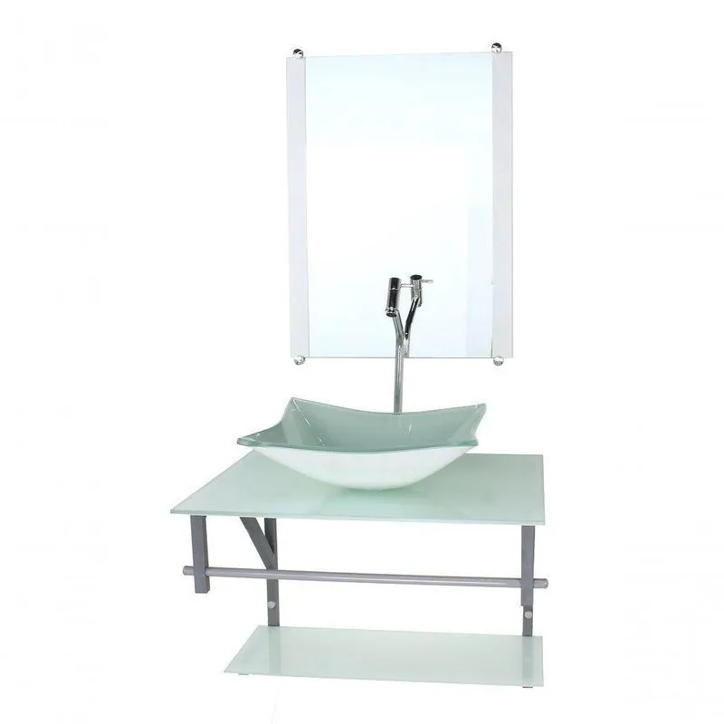 Gabinete Banheiro 60cm Cuba Retangular Branco Full