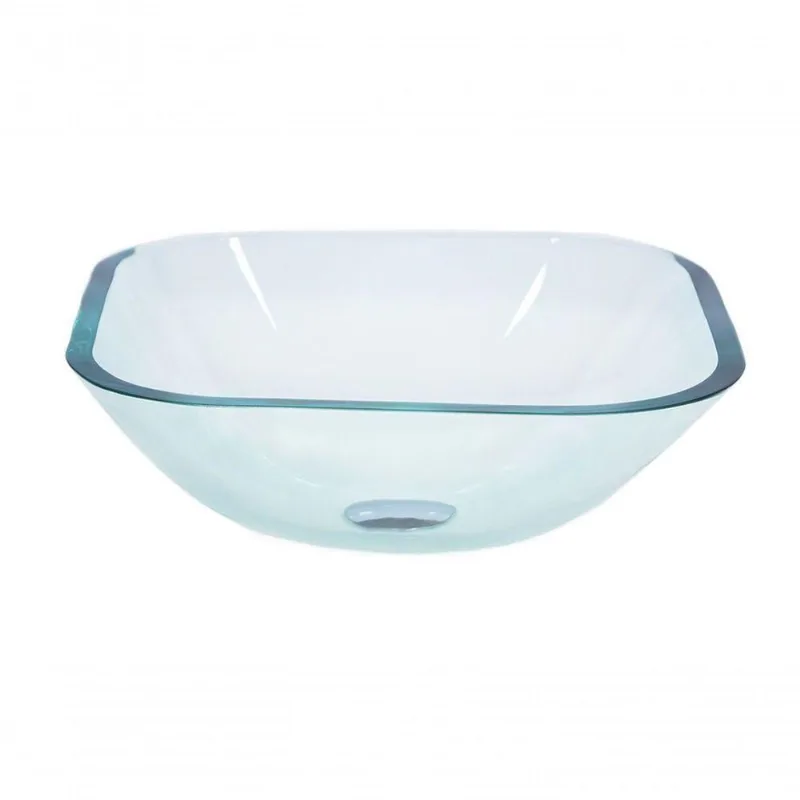Cuba de Vidro Quadrada 35cm Jateada