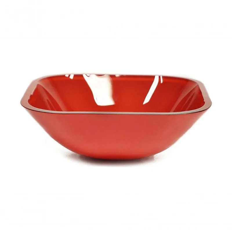 Cuba de Vidro Quadrada 35cm Vermelho Ferrari