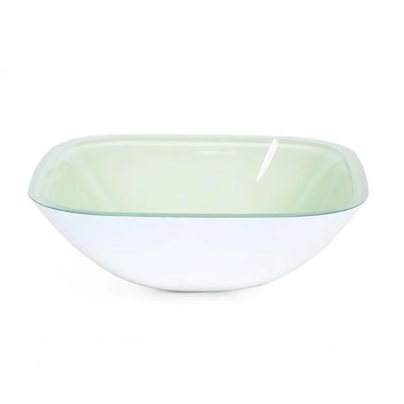 Cuba de Vidro Quadrada 35cm Branco