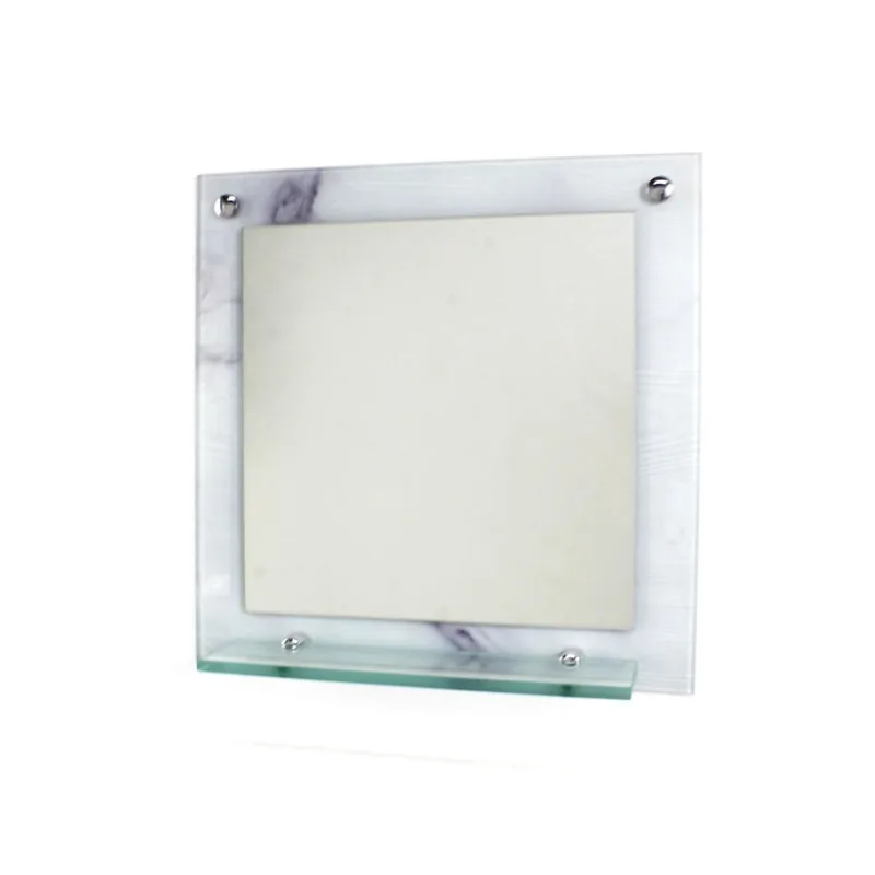 Espelho Para Banheiro Com Prateleira 40X40Cm Mármore Branco
