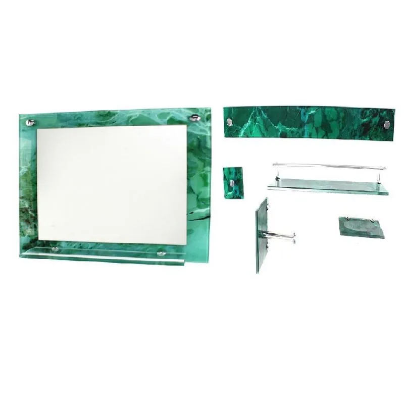 Espelho Banheiro Prateleira 50cm X 40cm Mais Kit Acessórios