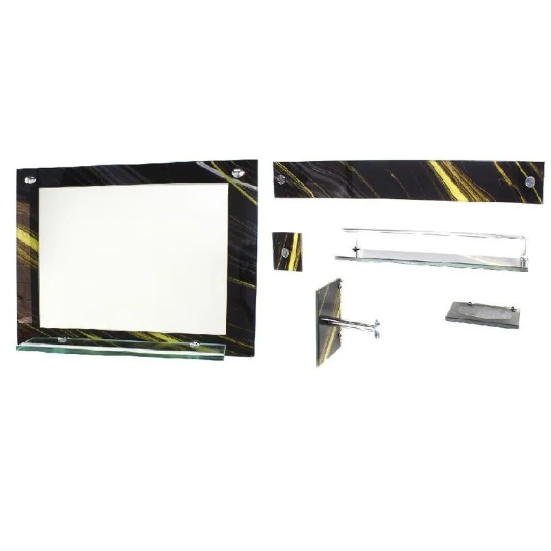 Espelho Banheiro Prateleira 60cm X 45cm Mais Kit Acessórios