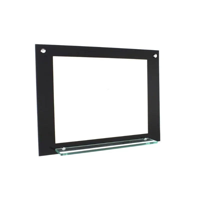 Espelho Para Banheiro Com Prateleira 50Cm Preto