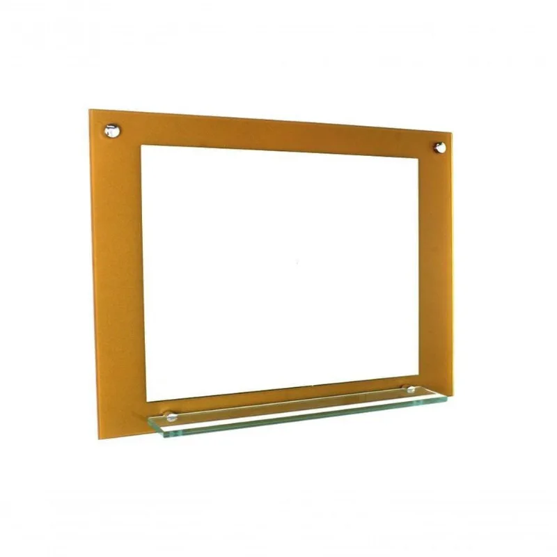 Espelho Para Banheiro Com Prateleira 50cm Dourado Real
