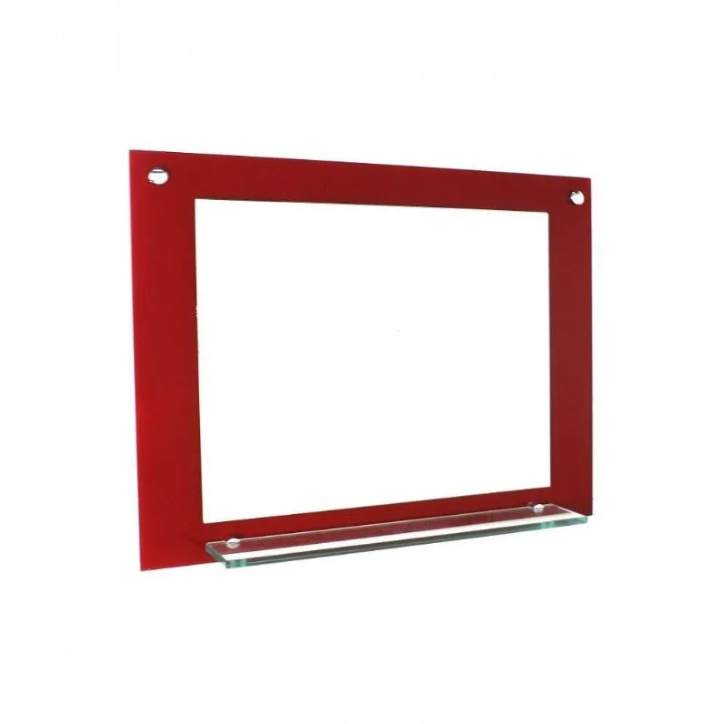 Espelho Para Banheiro Com Prateleira 80cm Vermelho Ferrari