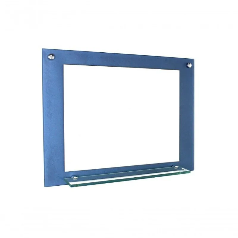 Espelho Para Banheiro Com Prateleira 70cm Azul