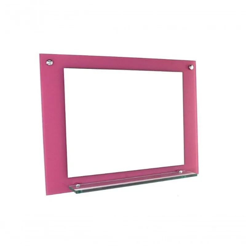 Espelho Para Banheiro Com Prateleira 80cm Rosa