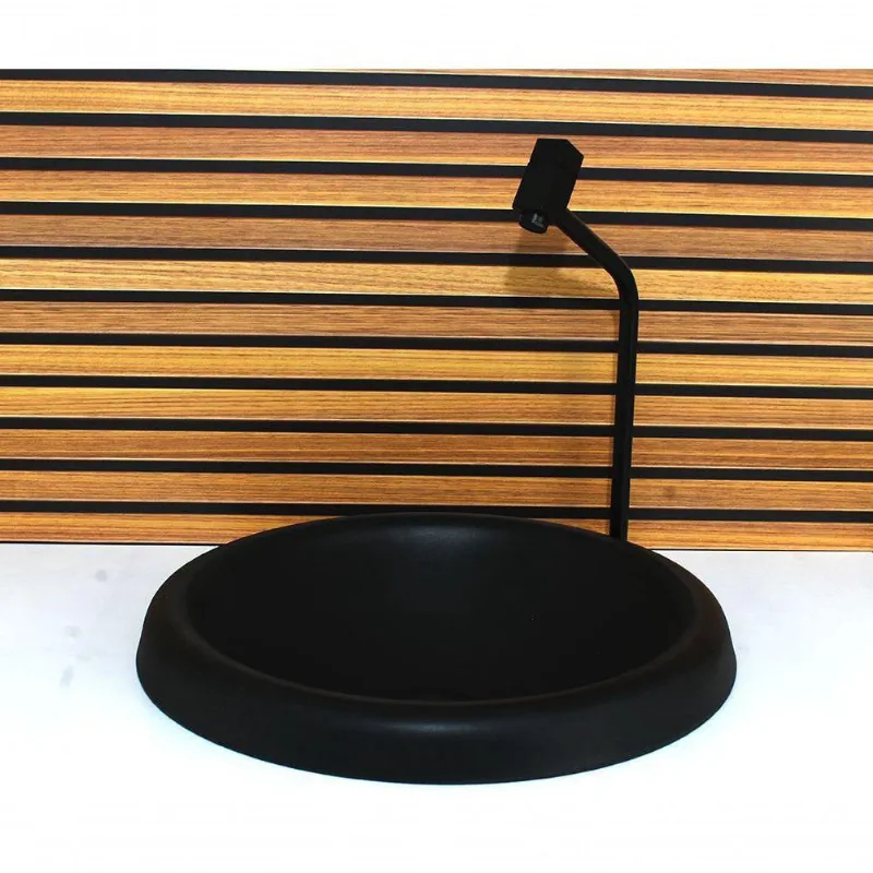 Cuba De Vidro Chapeu 42cm Preto Fosco