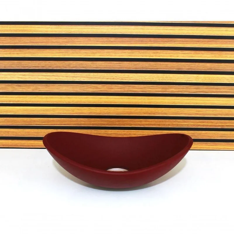 Cuba De Vidro Oval 55cm Vermelho Fosco