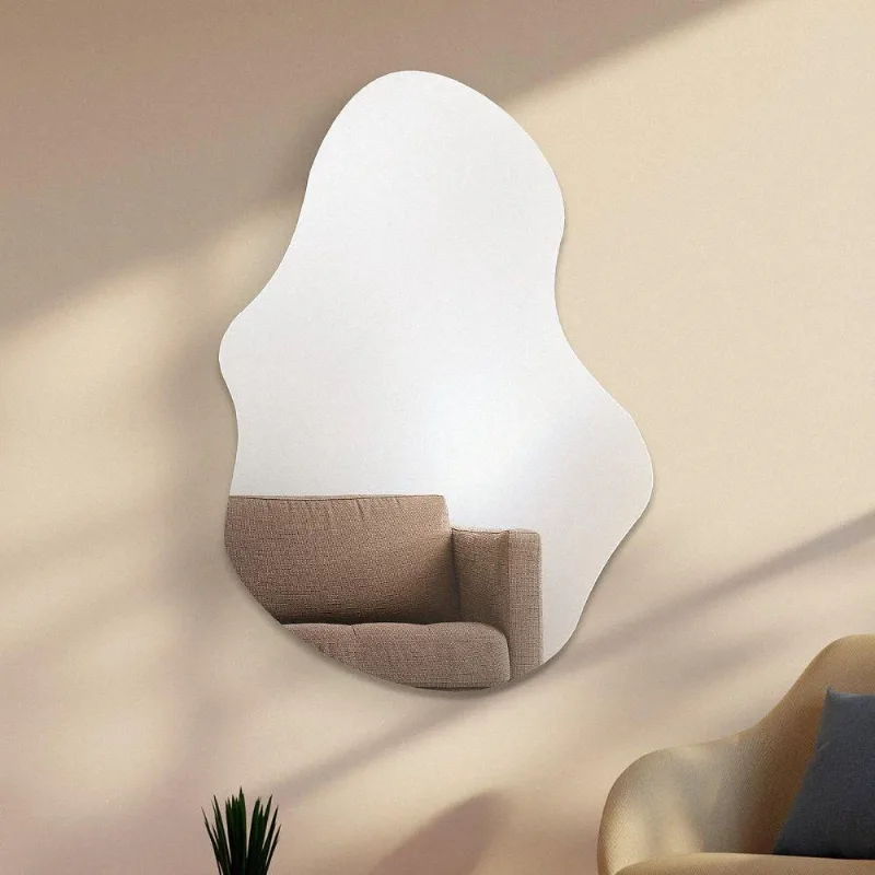 Espelho Grande Decorativo 100 X 70 Lapidado Orgânico Luxo Com Suporte