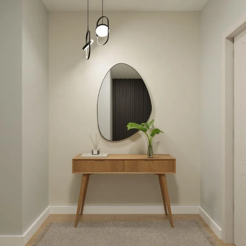 Espelho Orgânico 115cm X 70cm E02 Moldura Couro Preto Luxo Quarto