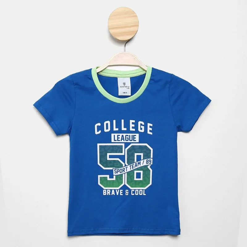 Camiseta Infantil Gonew College League Menina - Menina - Azul