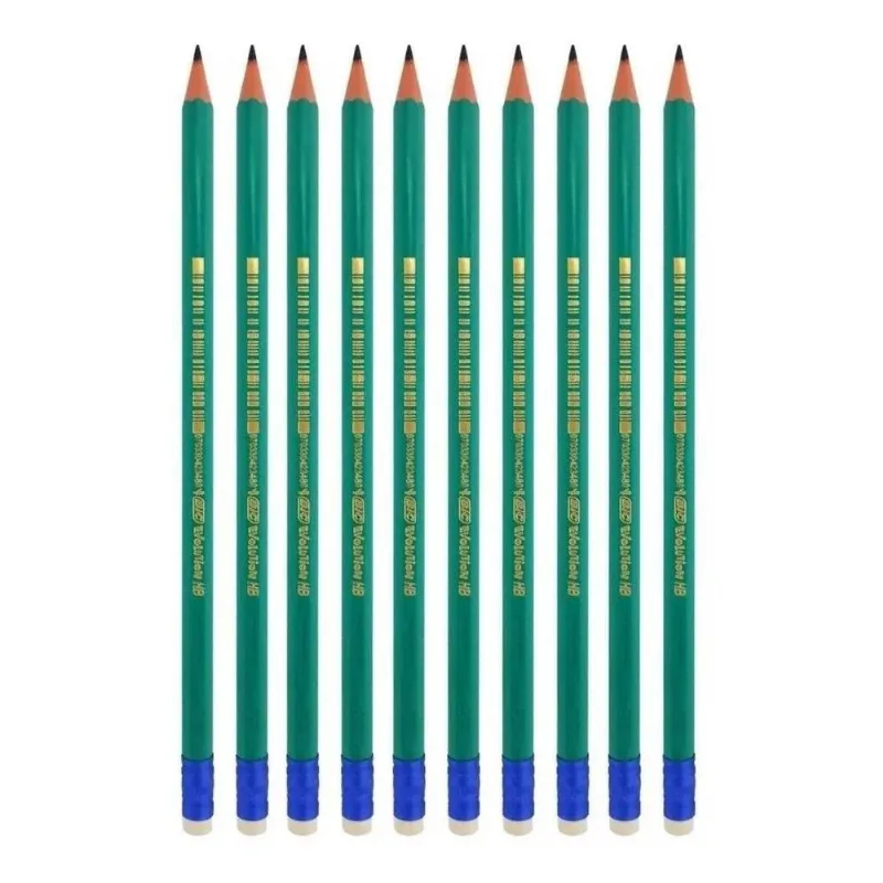 Lápis Preto Com Borracha 2hb Bic Evolution Kit C/10 Unidades