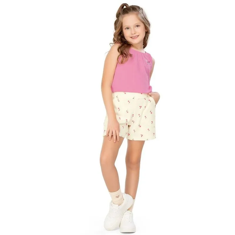 Conjunto Cotton Moletinho Flores Everest
