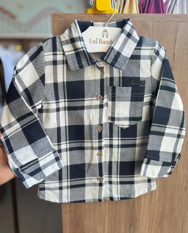 CAMISA MANGA LONGA XADREZ BOTÕES BOLSO FESTA JUNINA MENINO ANGERÔ OFF / 12