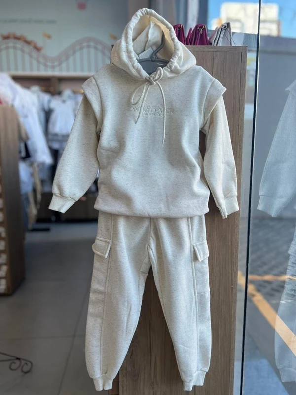 CONJUNTO MOLETOM BLUSÃO MANGA LONGA CAPUZ BORDADO E CALÇA MENINA ANGERÔ OFF / 4