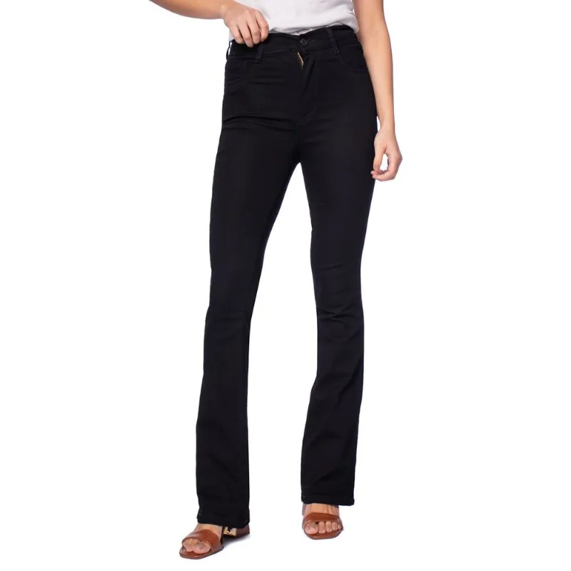 Calça Jeans Feminina Sawary Boot Cut Cintura Alta Preto - 36