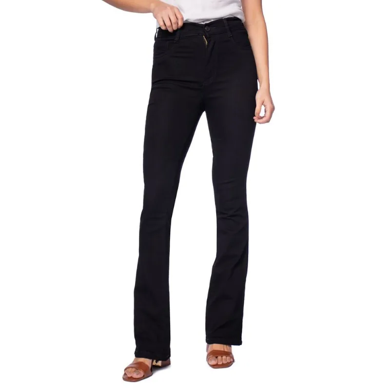 Calça Jeans Feminina Sawary Boot Cut Cintura Alta Preto - 38