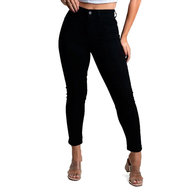 Calça Sarja Feminina Sawary Cigarrete Push Up Preto - 38