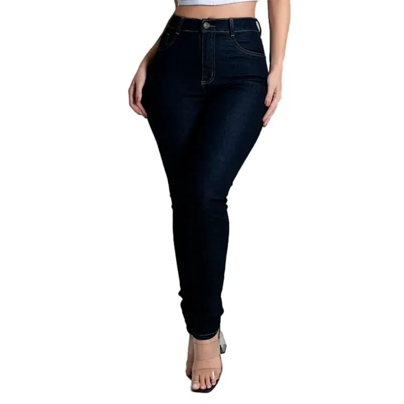Calça Jeans Feminina Sawary Hot Pants Azul Escuro - 44