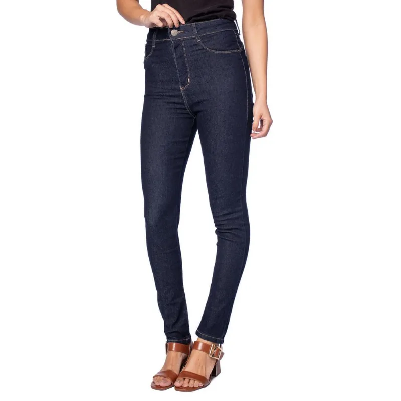 Calça Jeans Feminina Sawary Push Up Skinny Azul Escuro - 44
