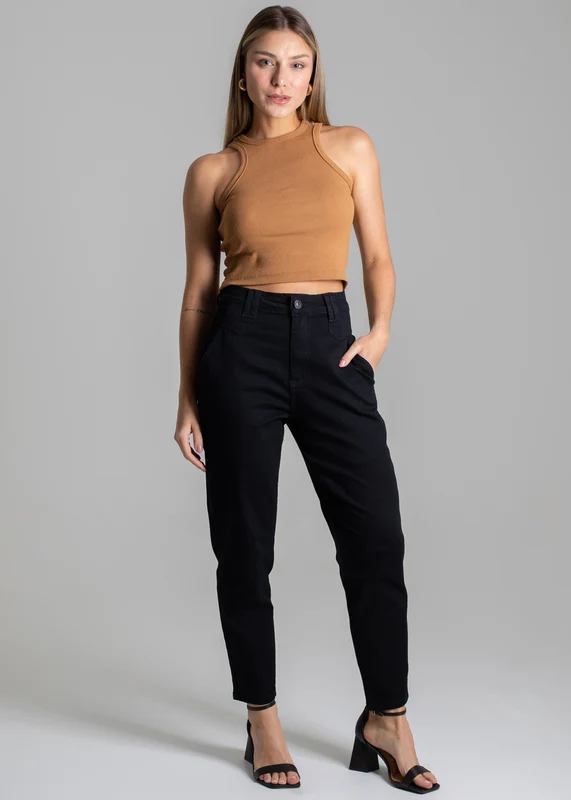 Calça Sarja Sawary Mom - 272557 PRETO PRETO / 36