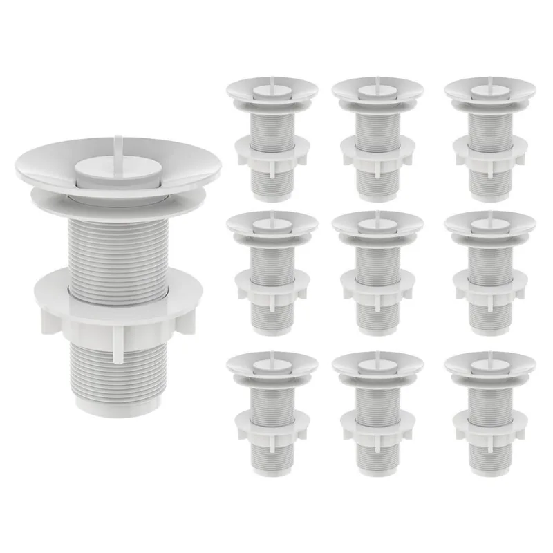 10 Válvula Lavatório Pia Banheiro Lavabo Plástica Branca