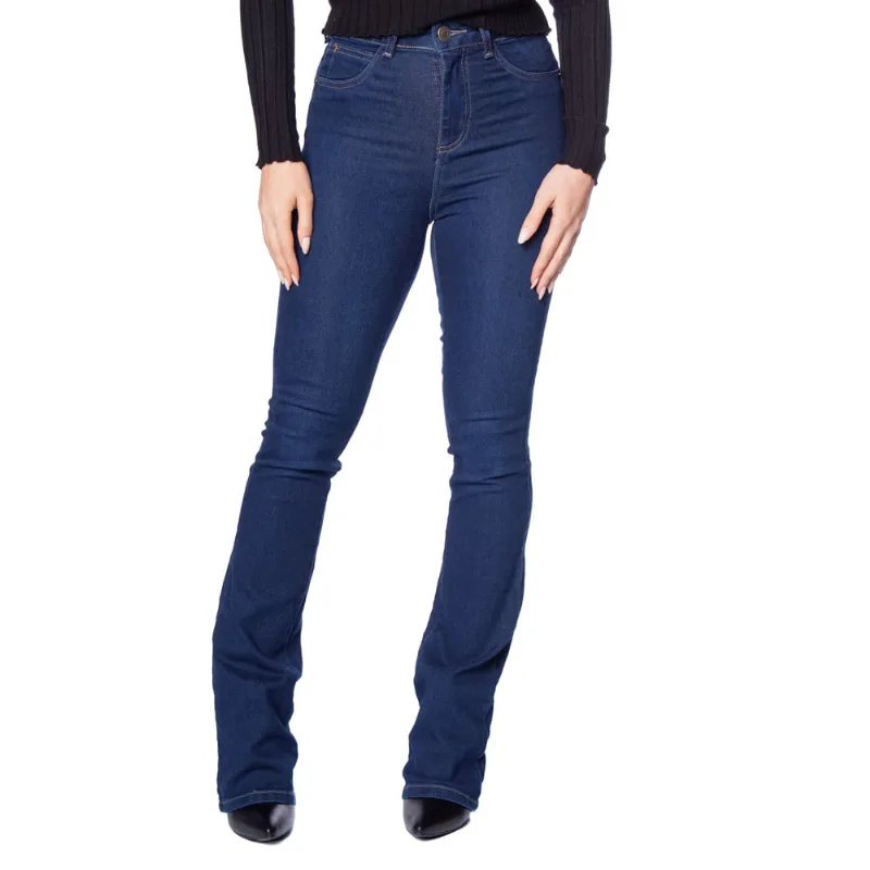 Calça Jeans Feminina Sawary Flare Boot Cut Azul - 42