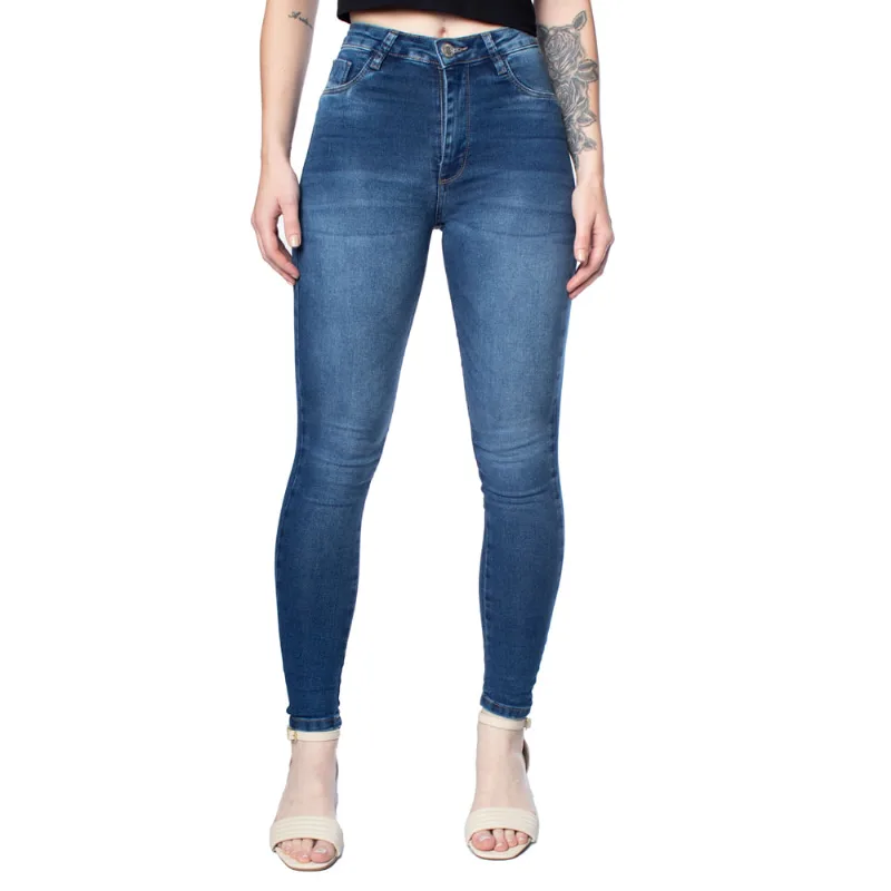 Calça Jeans Feminina Sawary Push Up Azul - 40