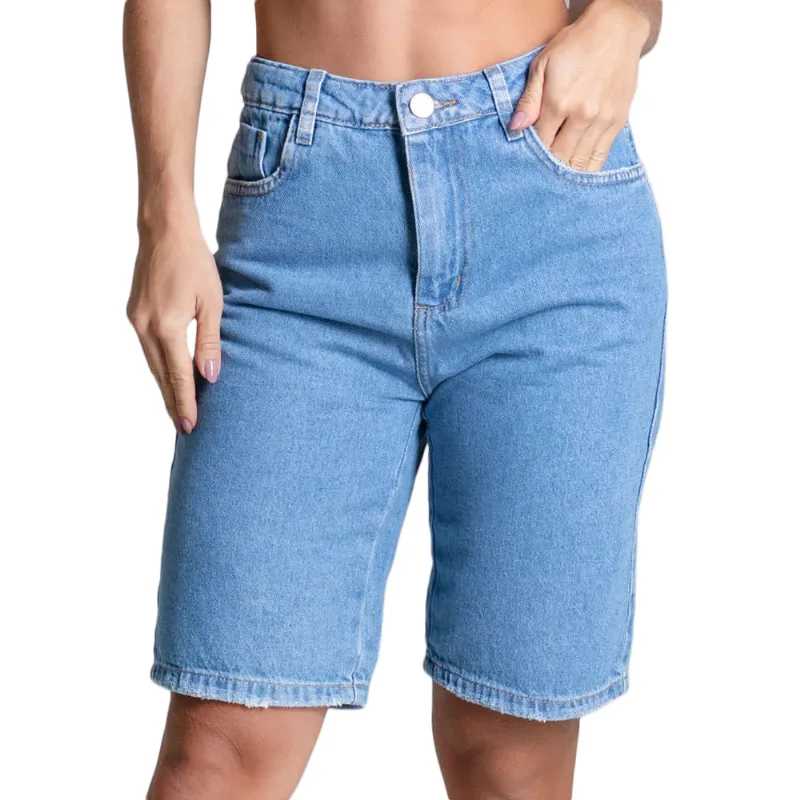 Bermuda Jeans Feminina Sawary Jorts Azul - 44
