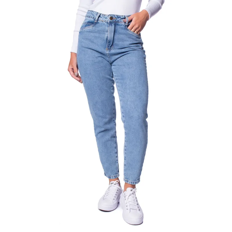 Calça Jeans Feminina Sawary Mom Azul - 34