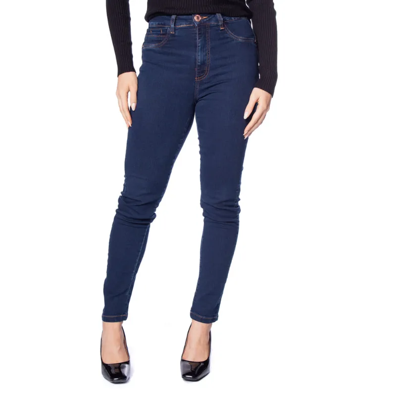 Calça Jeans Feminina Sawary Push Up Azul Escuro - 38