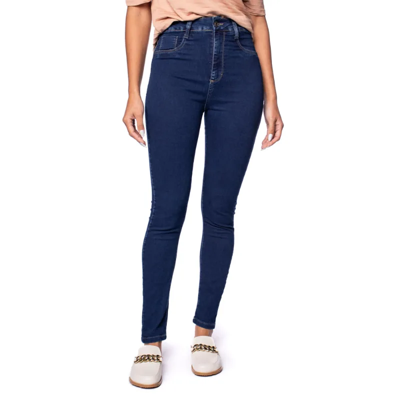 Calça Jeans Feminina Sawary Skinny Push Up Azul Escuro - 38