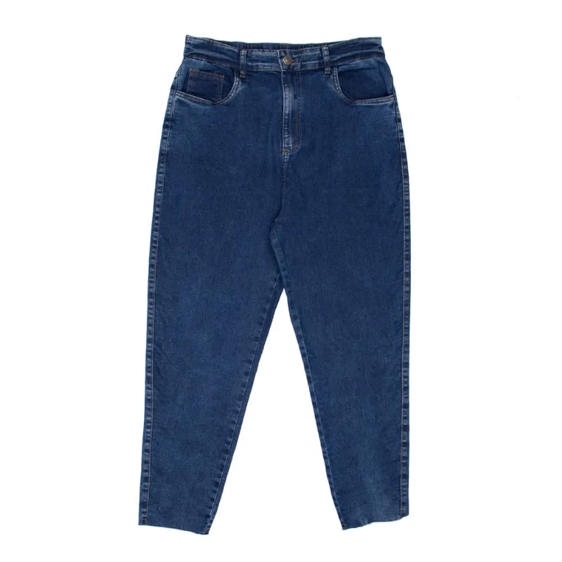 Calça Jeans Feminina Sawary Plus Size Mom Lisa Azul - 46