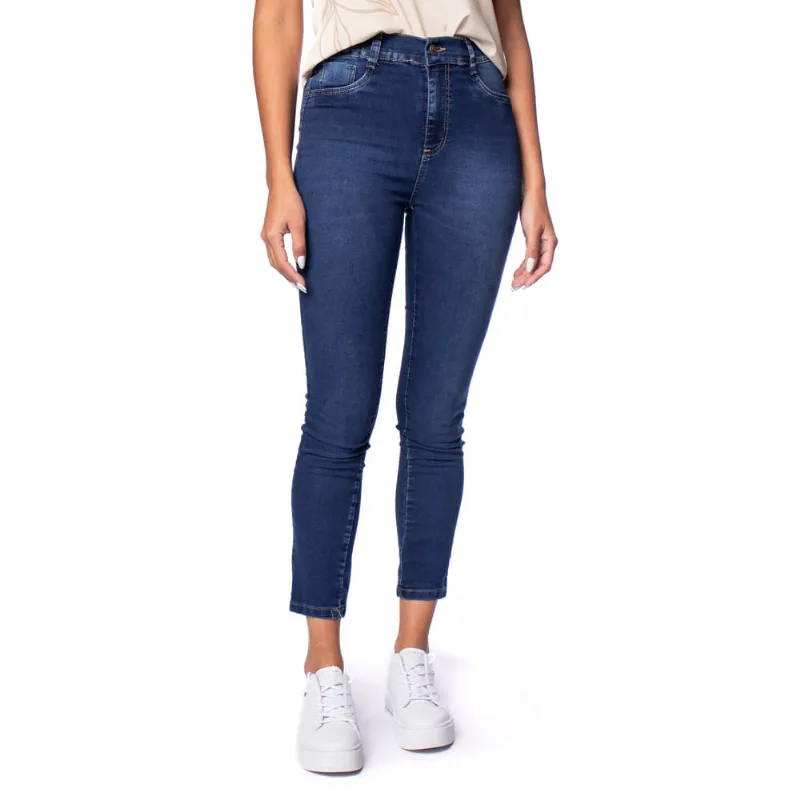 Calça Jeans Feminina Sawary Skinny Lisa Azul Escuro - 40