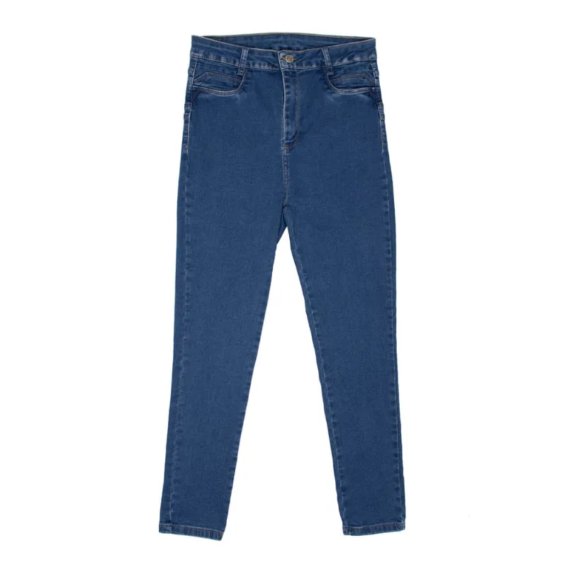 Calça Jeans Feminina Sawary Cigarrete Lisa Azul - 50